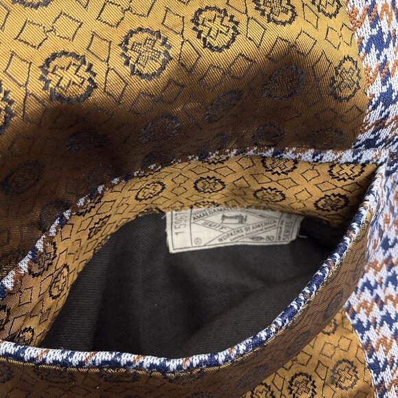 Ugo‎ Pucci Blazer Men 40 Gray Blue Brown Houndstooth Belt Union USA 70s VTG - Picture 13 of 13
